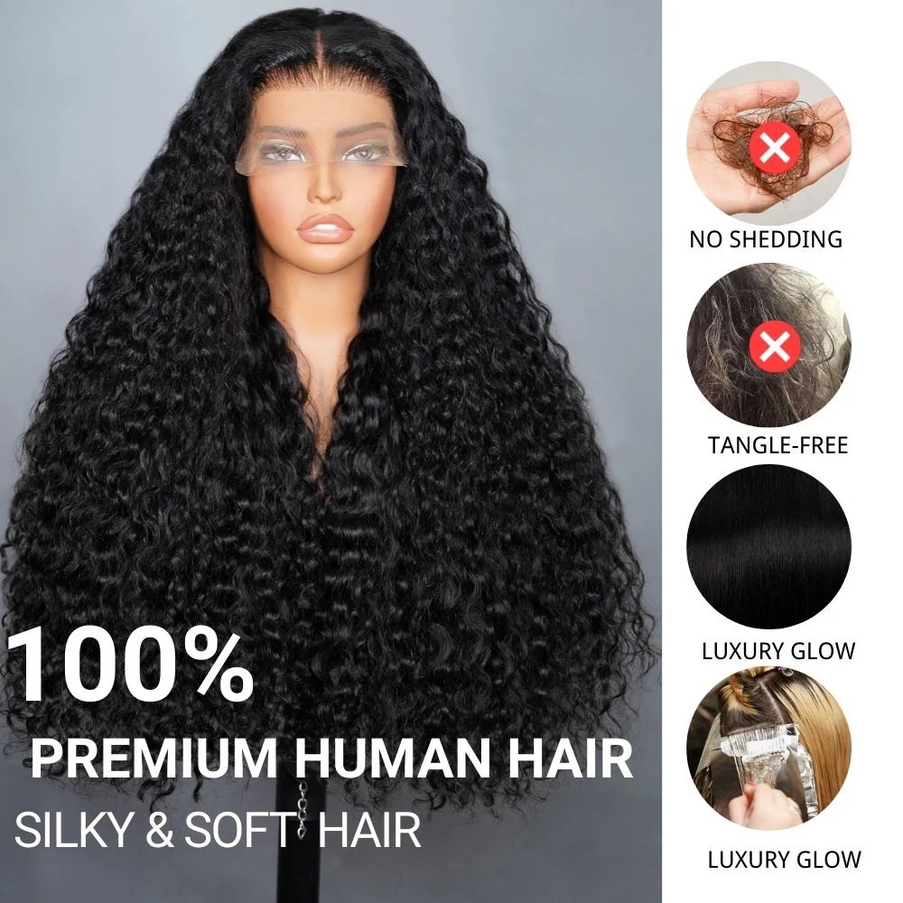 300% Density Luxury Deep Wave Virgin Human Hair HD Full Lace Front Wig Super Double Drawn Level  - Amanda Hair - Image 5