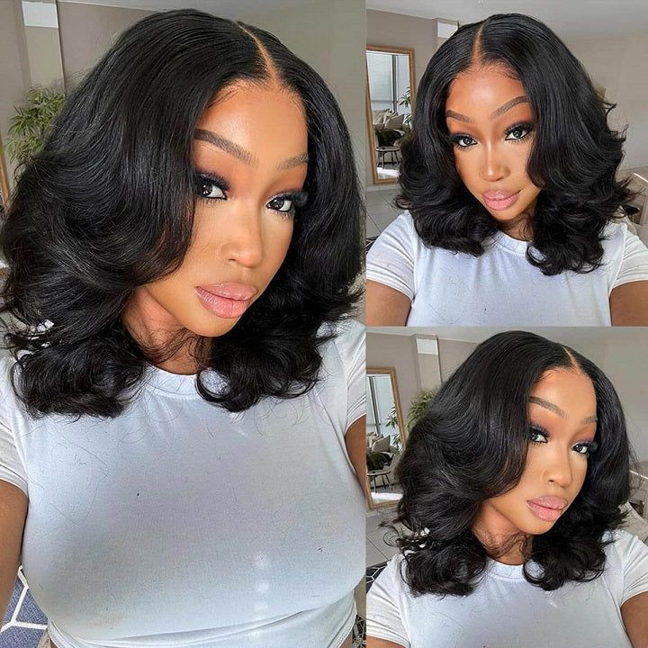 Short Loose Wave 13x4 Full Lace Front Wavy Bob Wig Flash Sale