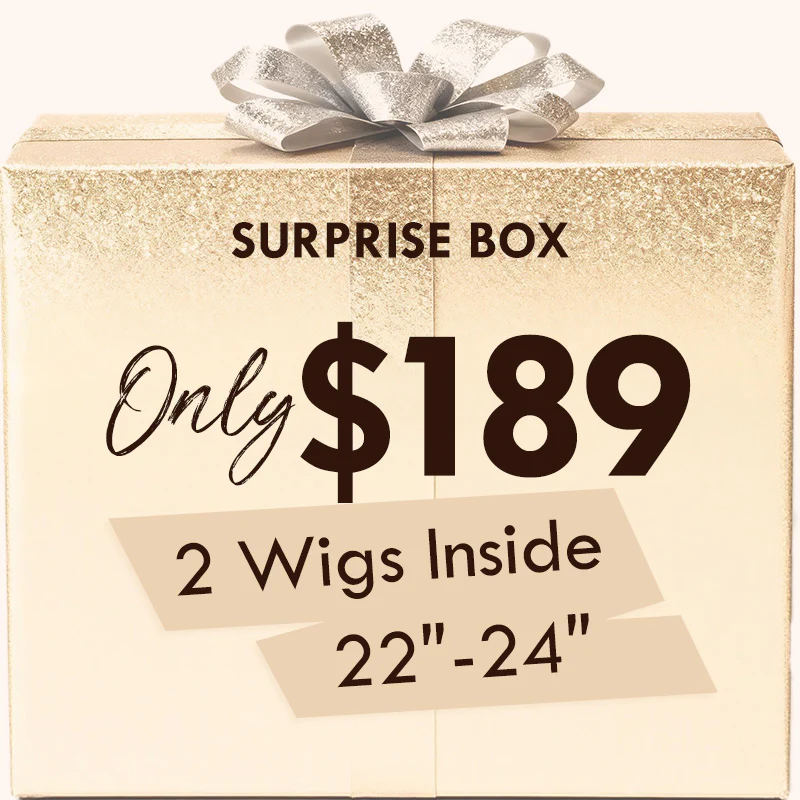 Surprise Box 2 Wigs| $189 for Value $420 Glue-Free 22"-24" Lace Wigs Flash Sale
