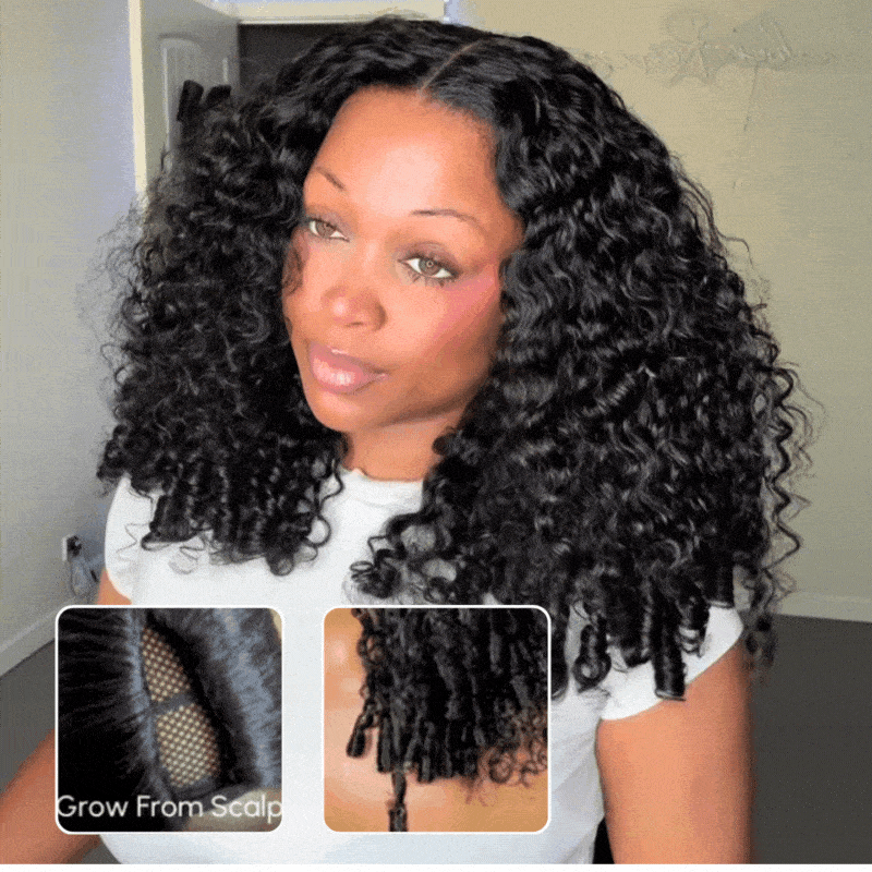 $119=20'' | Upgrade V Part Curly Wig With Burmese Curly Ends Invisiable Drawstring Glueless Human Hair Wig Flash Sale