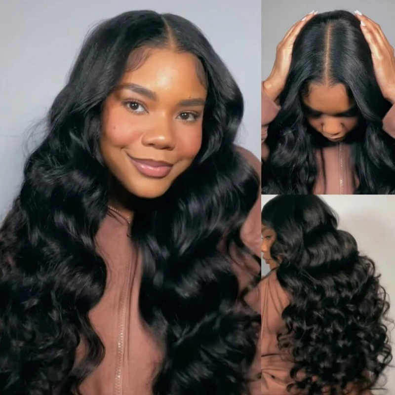 250% Density Body Wave Glueless EasiContour V Part Human Hair Wigs Beginner Friendly Flash Sale