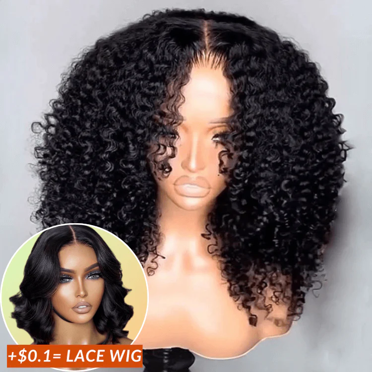 Wow $0.1 Lace Wig| Glueless Thick Fluffy Afro Curly Human Hair Lace Wigs Flash Sale
