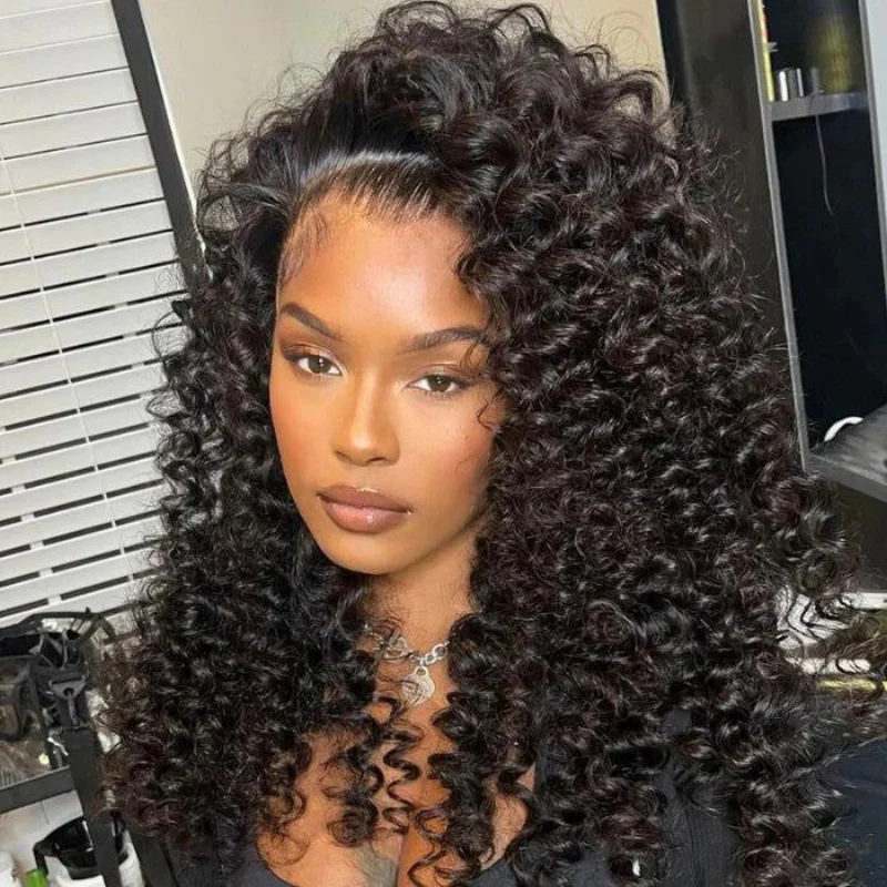 Add $0.1 for Extra Wig| Bouncy Deep Wave Glueless Lace Wig Pre Cut Lace with Natural Hairline Mini Knots Flash Sale - Image 4