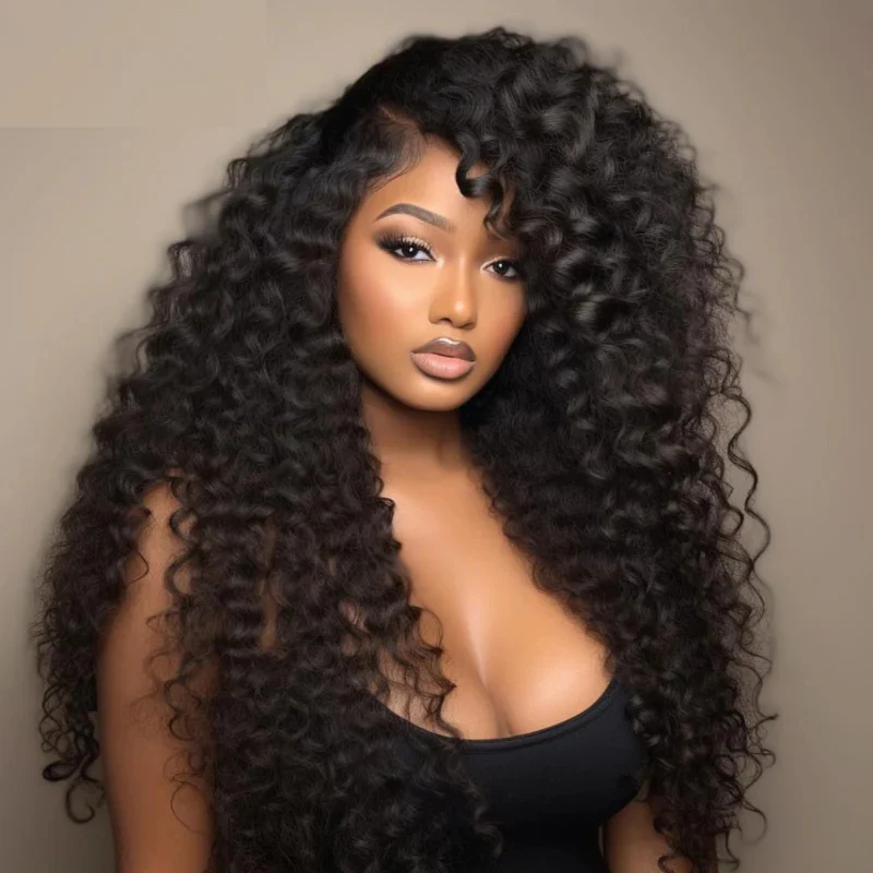 Add $0.1 for Extra Wig| Bouncy Deep Wave Glueless Lace Wig Pre Cut Lace with Natural Hairline Mini Knots Flash Sale - Image 5